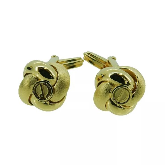 DUNHILL Cuffs D Mark Gold Bracket Authentic USED - Picture 2 of 9